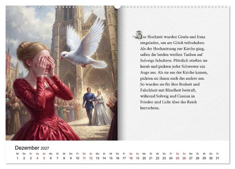 Produktbild: Grimms Hausm&auml;rchen Aschenputtel (Wandkalender 2027 DIN A2 quer), CALVENDO Monatskalender
