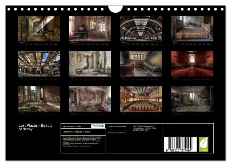 Produktbild: Lost Places - Beauty of decay (Wall Calendar 2026 DIN A4 landscape), CALVENDO 12 Month Wall Calendar