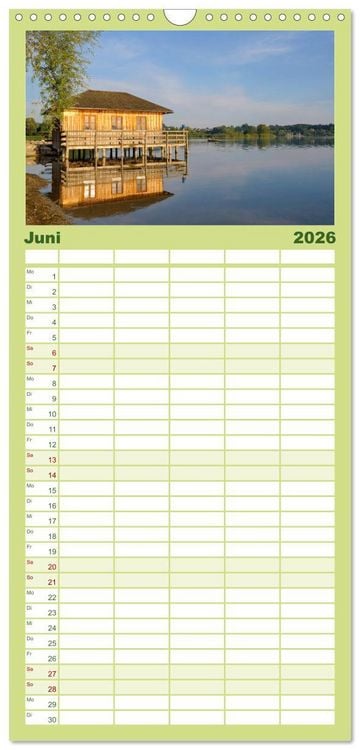 Produktbild: Familienplaner 2026 - Traumhafter Chiemsee &ndash; Impressionen vom Bayerischen Meer mit 5 Spalten (Wandkalender, 21 x 45 cm) CALVENDO