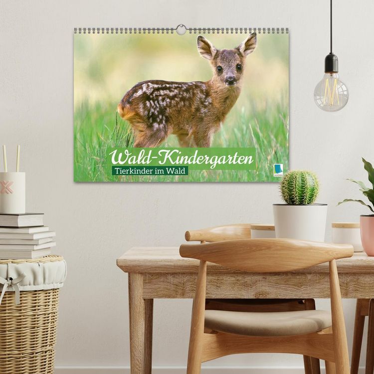Produktbild: Wald-Kindergarten: Tierkinder im Wald (Wandkalender 2026 DIN A3 quer), CALVENDO Monatskalender