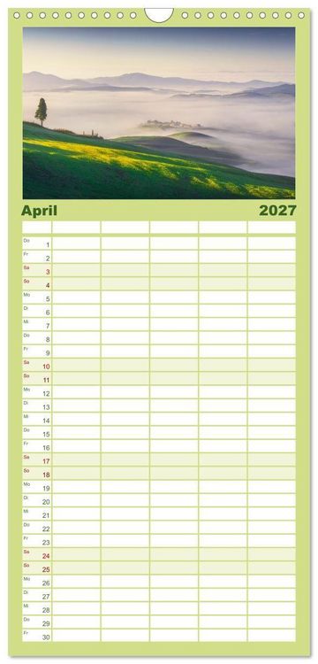 Produktbild: Familienplaner 2027 - Traumziel Toskana mit 5 Spalten (Wandkalender, 21 x 45 cm) CALVENDO