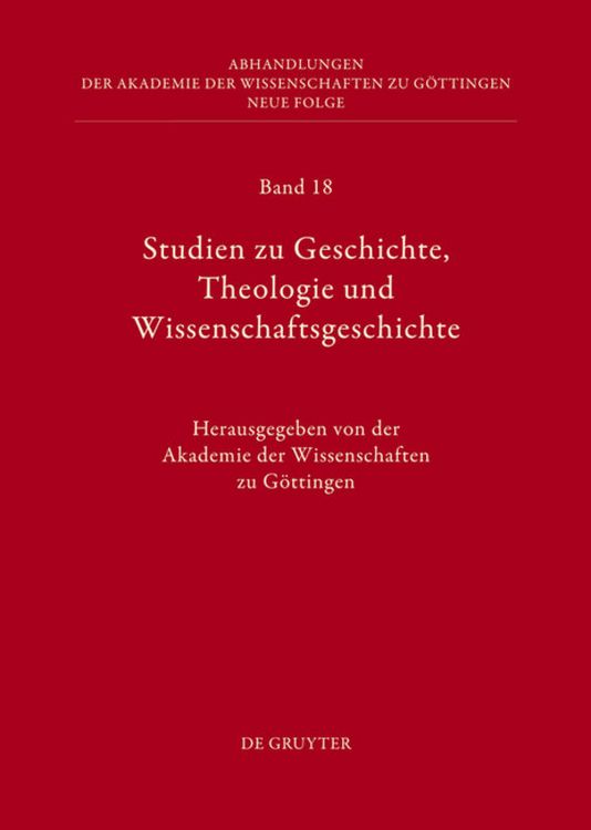 Produktbild: Studien zu Geschichte, Theologie und Wissenschaftsgeschichte
