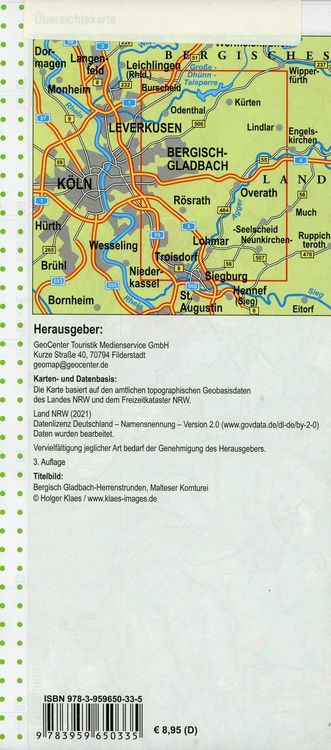 Produktbild: NRW Wanderkarte 03 Bergisch-Gladbach, K&ouml;nigsforst, Lindlar, Overath 1 : 25 000