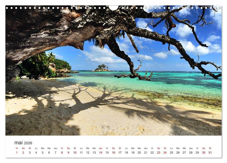 Produktbild: Plages de r&ecirc;ve Seychelles (Calendrier mural 2026 DIN A3 vertical), CALVENDO calendrier mensuel