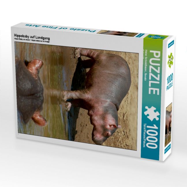 Produktbild: CALVENDO Puzzle Hippobaby auf Landgang | 1000 Teile Lege-Gr&ouml;&szlig;e 64x48cm Foto-Puzzle f&uuml;r gl&uuml;ckliche Stunden