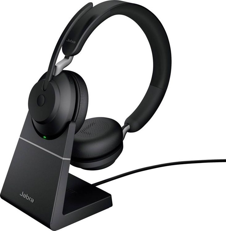 Produktbild: Jabra Evolve2 65 UC Telefon On Ear Headset Bluetooth&reg; Stereo Schwarz Noise Cancelling Lautst&auml;rkeregelung, Batterieladeanzeige, Mikrofon-Stummschalt