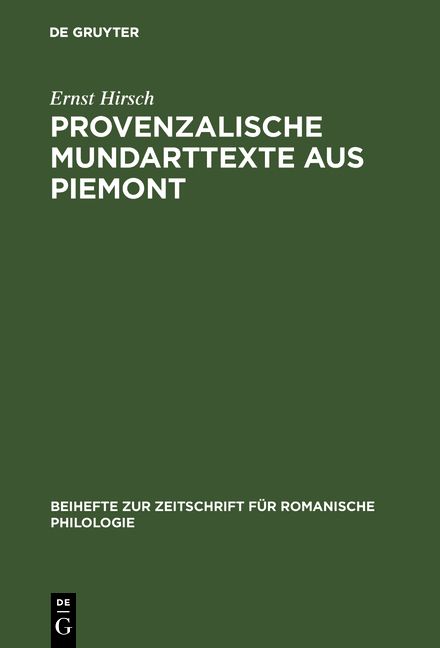 Produktbild: Provenzalische Mundarttexte aus Piemont