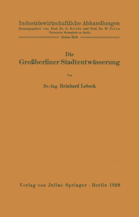 Produktbild: Die Gro&szlig;berliner Stadtentw&auml;sserung