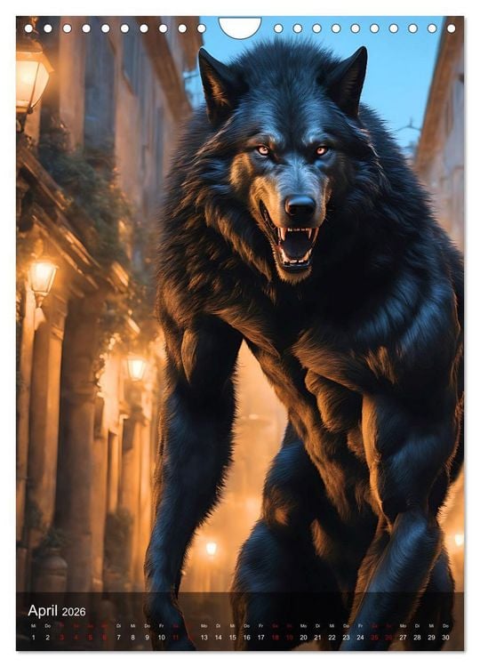 Produktbild: Werw&ouml;lfe - mystischer Mond (Wandkalender 2026 DIN A4 hoch), CALVENDO Monatskalender