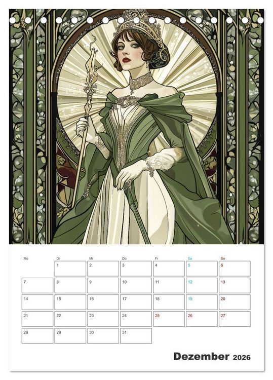 Produktbild: Eleganz der Epoche (Tischkalender 2026 DIN A5 hoch), CALVENDO Monatskalender