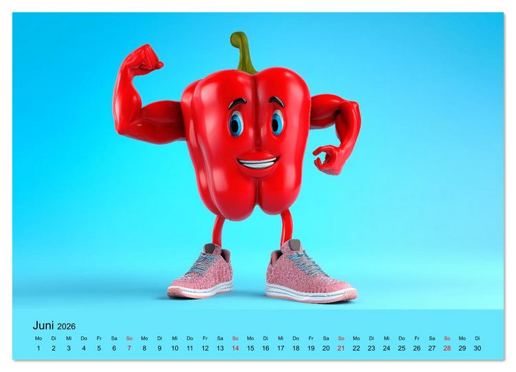 Produktbild: Esse ich nicht! Der freche Kinderkalender mit Obst & Gem&uuml;se (hochwertiger Premium Wandkalender 2026 DIN A2 quer), Kunstdruck in Hochglanz