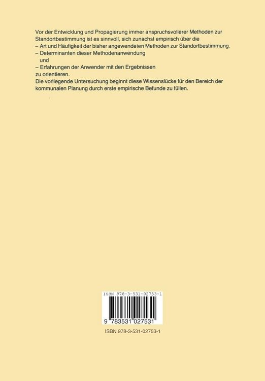 Produktbild: Die Anwendung von Methoden zur Standortbestimmung im Entscheidungsproze&szlig; der Lokalisierung von Versorgungseinrichtungen in den Gemeinden (Nordrhein-We