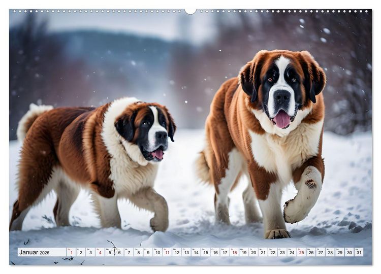 Produktbild: Gigant Bernhardiner (Wandkalender 2026 DIN A2 quer), CALVENDO Monatskalender