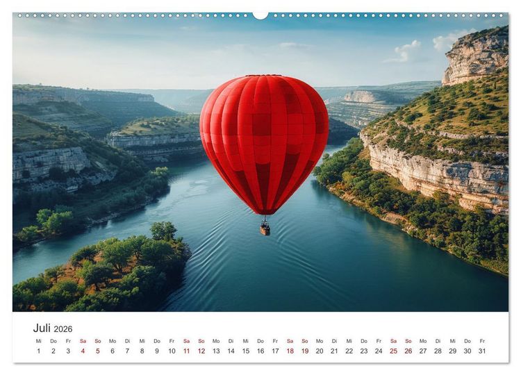 Produktbild: Freiheit im Wind - Mit dem Ballon durchs Jahr (Wandkalender 2026 DIN A2 quer), CALVENDO Monatskalender