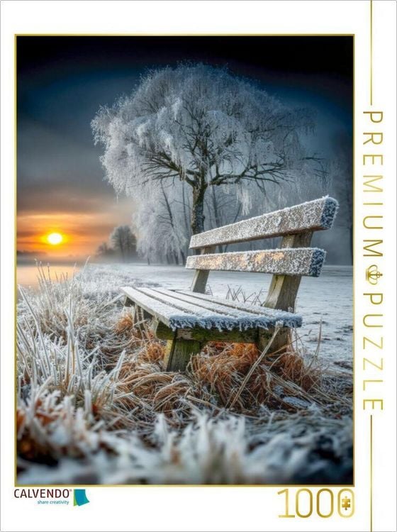 Produktbild: CALVENDO Puzzle Eine Holzbank am Wegesrand | 1000 Teile Lege-Gr&ouml;&szlig;e 64x48cm Foto-Puzzle f&uuml;r gl&uuml;ckliche Stunden