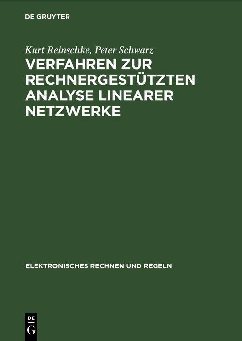 Produktbild: Verfahren zur rechnergest&uuml;tzten Analyse linearer Netzwerke