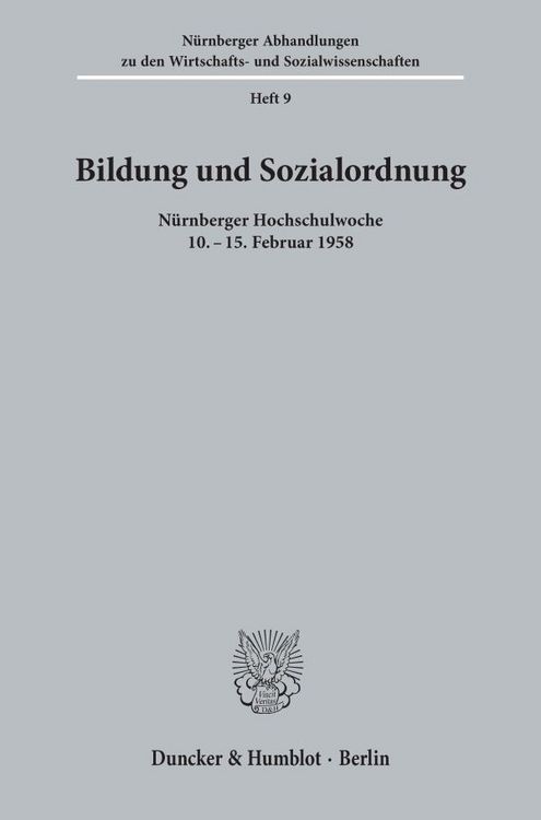 Produktbild: Bildung und Sozialordnung.
