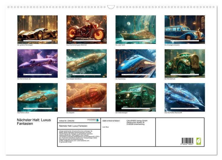 Produktbild: N&auml;chster Halt: Luxus Fantasien (Wandkalender 2027 DIN A2 quer), CALVENDO Monatskalender