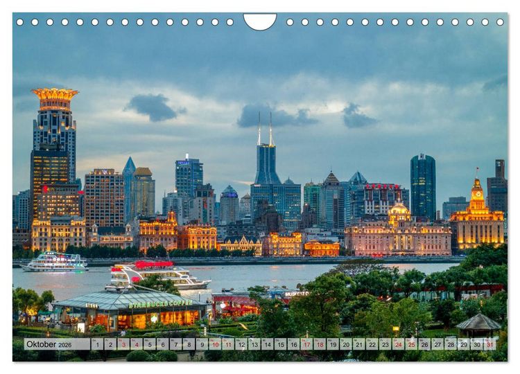 Produktbild: Metropolen Chinas - Peking, Shanghai, Hongkong (Wandkalender 2026 DIN A4 quer), CALVENDO Monatskalender