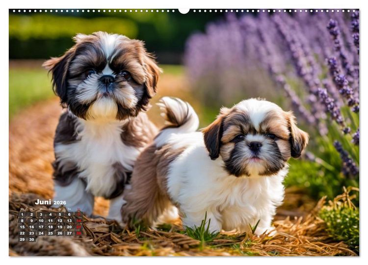 Produktbild: Shih Tzu - der wuschelige Hund aus Tibet (hochwertiger Premium Wandkalender 2026 DIN A2 quer), Kunstdruck in Hochglanz
