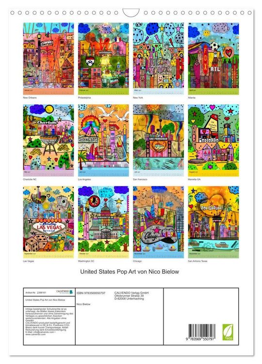 Produktbild: United States Pop Art von Nico Bielow (Wandkalender 2027 DIN A3 hoch), CALVENDO Monatskalender