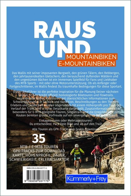 Produktbild: K&uuml;mmerly+Frey Raus und Mountainbiken Wallis &ndash; Mountainbikef&uuml;hrer