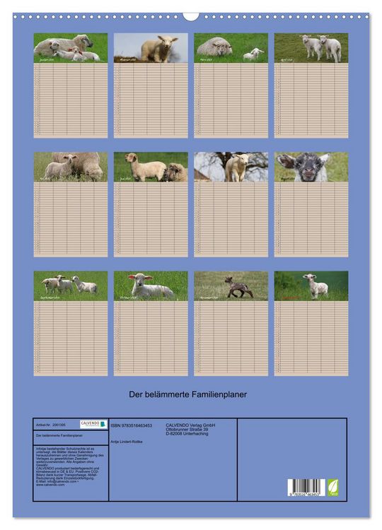 Produktbild: Der bel&auml;mmerte Familienplaner (Wandkalender 2026 DIN A2 hoch), CALVENDO Monatskalender