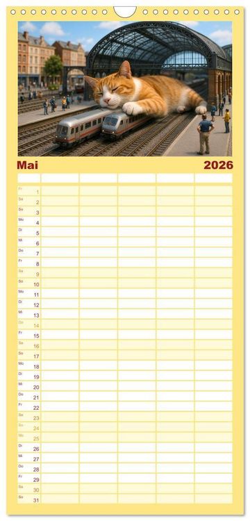 Produktbild: Familienplaner 2026 - Katzen Weltherrschaft mit 5 Spalten (Wandkalender, 21 x 45 cm) CALVENDO