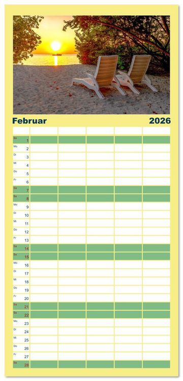 Produktbild: Familienplaner 2026 - Malerische Malediven mit 5 Spalten (Wandkalender, 21 x 45 cm) CALVENDO