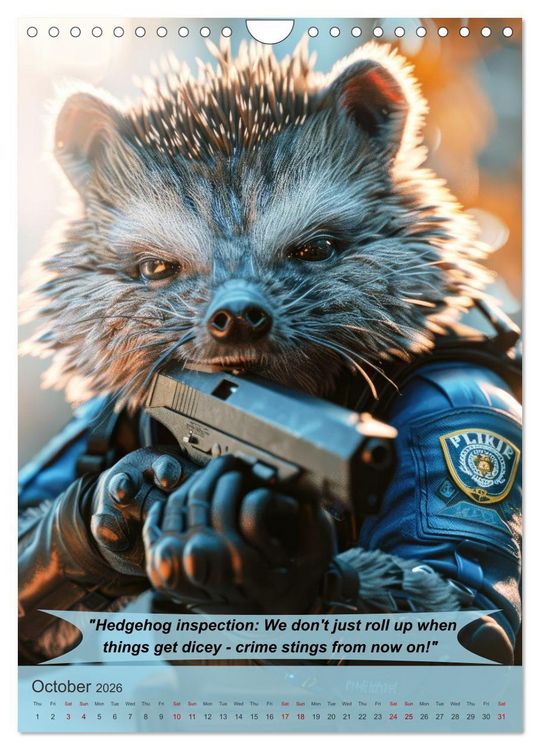 Produktbild: Animalistic and funny police officers (Wall Calendar 2026 DIN A4 portrait), CALVENDO 12 Month Wall Calendar
