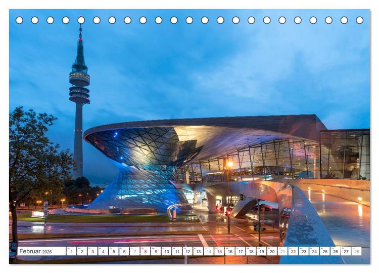 Produktbild: Abend in M&uuml;nchen (Tischkalender 2026 DIN A5 quer), CALVENDO Monatskalender