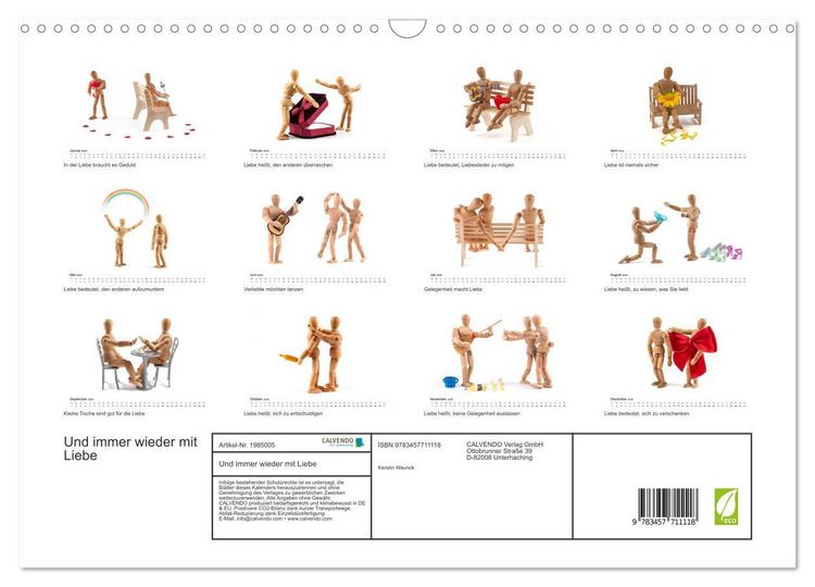 Produktbild: Und immer wieder mit Liebe (Wandkalender 2026 DIN A3 quer), CALVENDO Monatskalender
