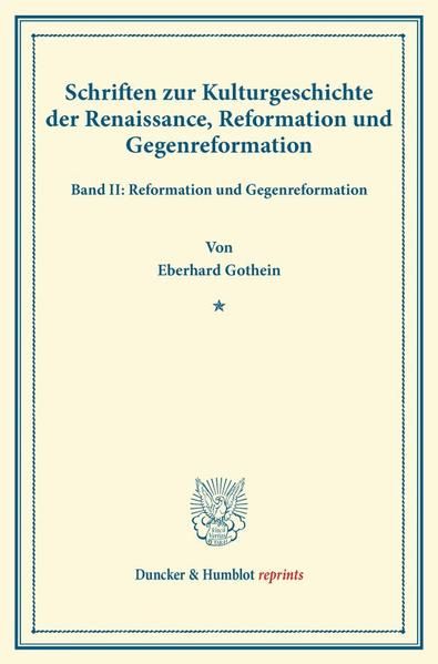 Produktbild: Schriften zur Kulturgeschichte der Renaissance, Reformation und Gegenreformation.