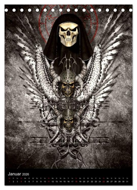 Produktbild: S.O.D. - Skulls Of Death Vol. I - Totenkopf Artworks (Tischkalender 2026 DIN A5 hoch), CALVENDO Monatskalender