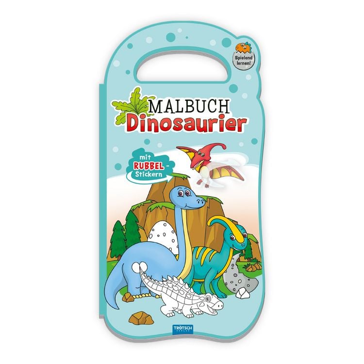 Produktbild: Tr&ouml;tsch Malbuch mit Rubbelstickern Dinosaurier