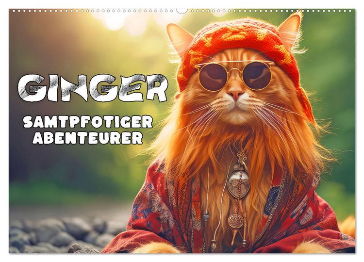 Produktbild: Ginger - Samtpfotiger Abenteurer (Wandkalender 2026 DIN A2 quer), CALVENDO Monatskalender