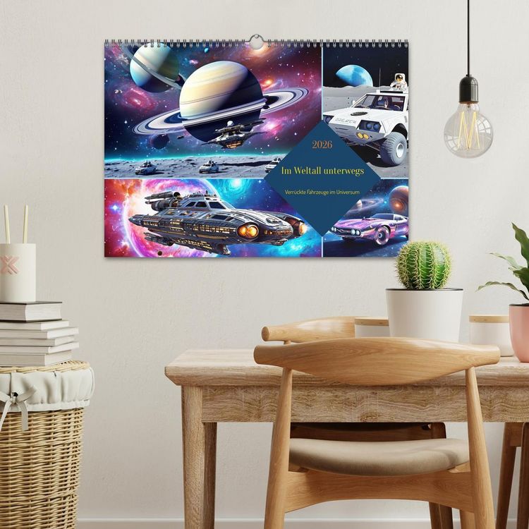 Produktbild: Im Weltall unterwegs - Verr&uuml;ckte Fahrzeuge im Universum (Wandkalender 2026 DIN A3 quer), CALVENDO Monatskalender