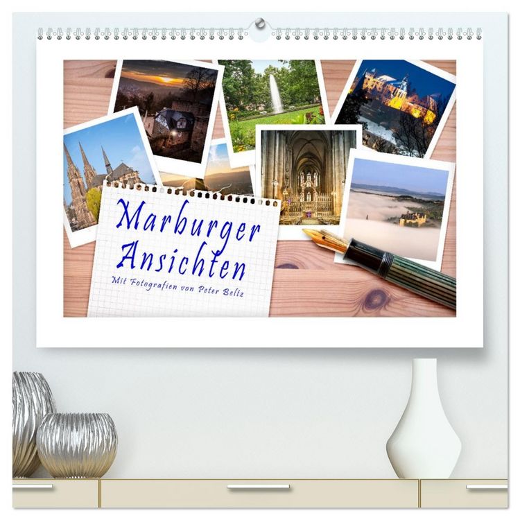 Produktbild: Marburger Ansichten (hochwertiger Premium Wandkalender 2026 DIN A2 quer), Kunstdruck in Hochglanz