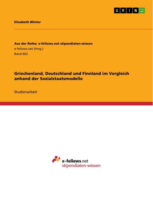 Produktbild: Griechenland, Deutschland und Finnland im Vergleich anhand der Sozialstaatsmodelle