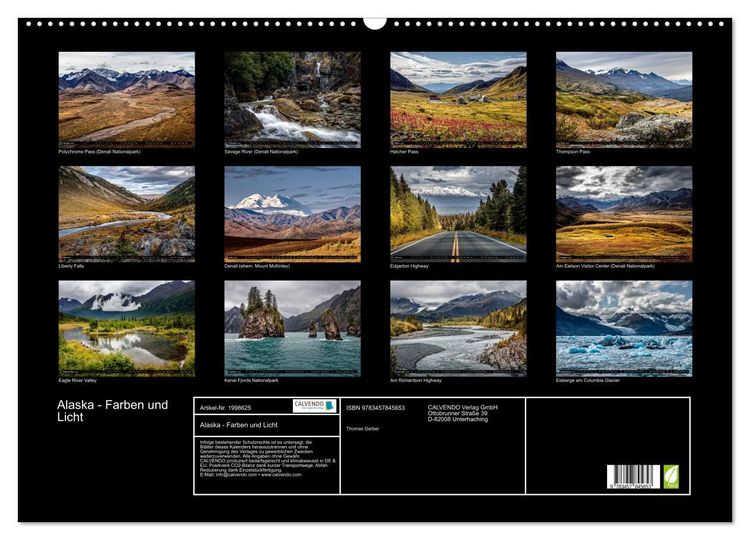 Produktbild: Alaska - Farben und Licht (Wandkalender 2026 DIN A2 quer), CALVENDO Monatskalender