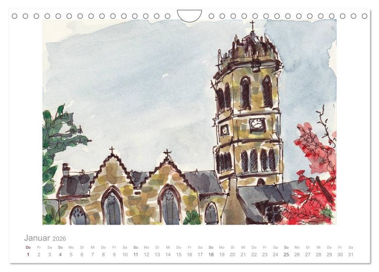 Produktbild: Schottland Reiseskizzen (Wandkalender 2026 DIN A4 quer), CALVENDO Monatskalender