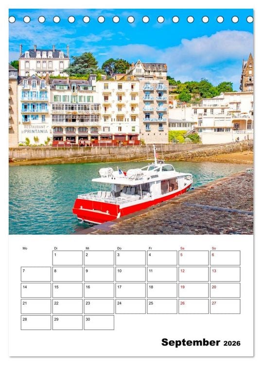 Produktbild: Malerische Bretagne - Reiseplaner (Tischkalender 2026 DIN A5 hoch), CALVENDO Monatskalender