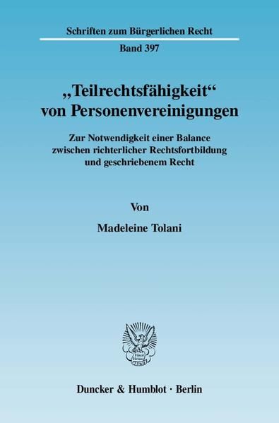 Produktbild: "Teilrechtsf&auml;higkeit" von Personenvereinigungen.