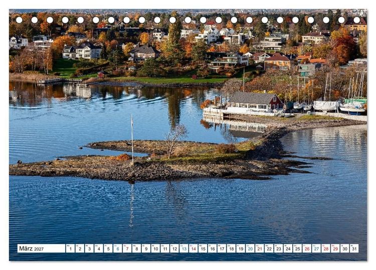 Produktbild: Oslo mit dem Oslofjord (Tischkalender 2027 DIN A5 quer), CALVENDO Monatskalender