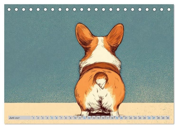 Produktbild: Corgi-Charme (Tischkalender 2027 DIN A5 quer), CALVENDO Monatskalender