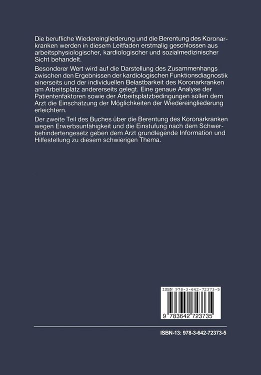 Produktbild: Leitfaden zur beruflichen Wiedereingliederung und Berentung des Koronarkranken