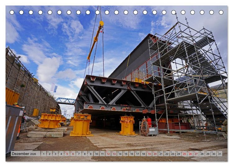 Produktbild: Die Saalequerung Salzm&uuml;nde &ndash; Br&uuml;ckenbau der A143 (Tischkalender 2026 DIN A5 quer), CALVENDO Monatskalender