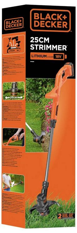 Produktbild: Black & Decker Akku Akku-Rasentrimmer inkl. Akku, inkl. Ladeger&auml;t, H&ouml;henverstellbarer Griff 18 V Schnittbreite (max.): 25 cm