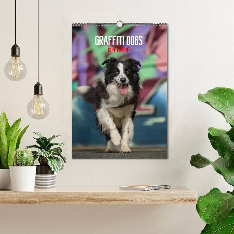 Produktbild: Graffiti Dogs Kunterbunt (Wandkalender 2026 DIN A3 hoch), CALVENDO Monatskalender
