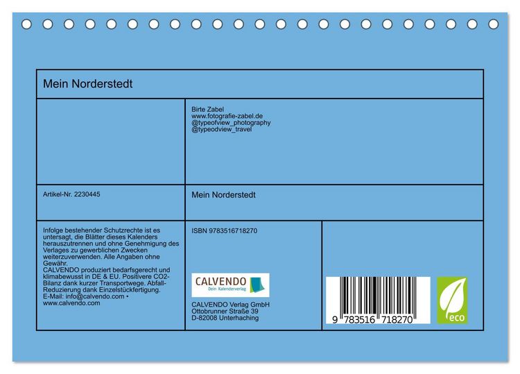 Produktbild: Mein Norderstedt (Tischkalender 2026 DIN A5 quer), CALVENDO Monatskalender